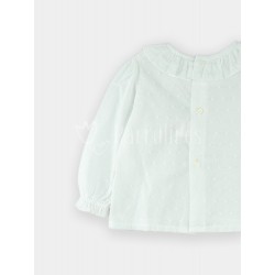 Blusa blanca de plumeti con... 2