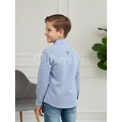 Camisa niño azul con...