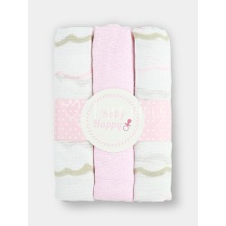 Pack 3 gasas Ondas Rosa