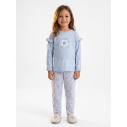 Pijama niña largo Flower Azul