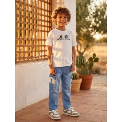 Conjunto niño Logo beige y...