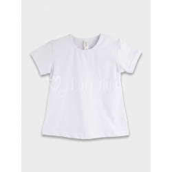 Camiseta básica niña blanca...