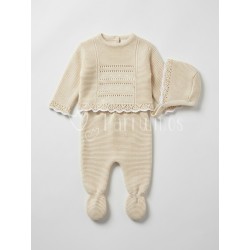 Conjunto punto bebé Beige...