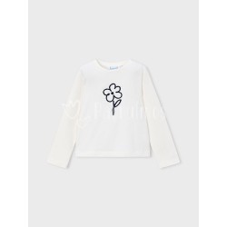 Camiseta crudo con Flor...