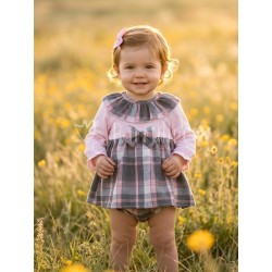 Vestido bebé niña rosa con...