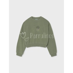 Sudadera corta chica salvia... 2