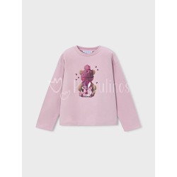 Camiseta niña malva con oso... 2