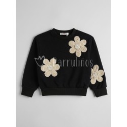 Sudadera niña negra con...