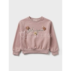 Sudadera niña rosa con...