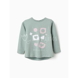 Camiseta bebé niña verde de...