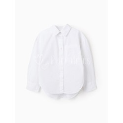 Camisa de popelina blanca...