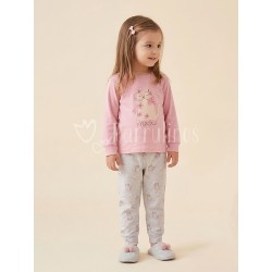 Pijama niña rosa con...