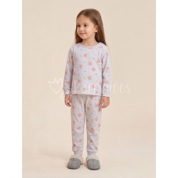 Pijama niña gris con...