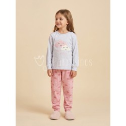 Pijama niña manga larga con...