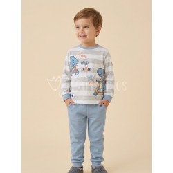 Pijama niño celeste con...