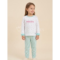 Pijama niña Verde agua de...