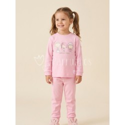 Pijama niña rosa con...