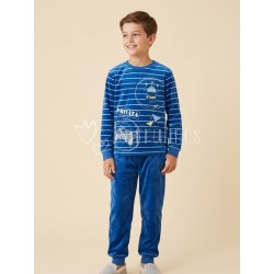Pijama niño Azul terciopelo...