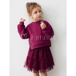 Conjunto niña sudadera y...
