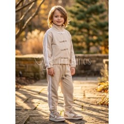 Chándal niño beige con...