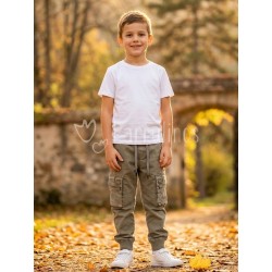 Pantalón niño cargo gris...