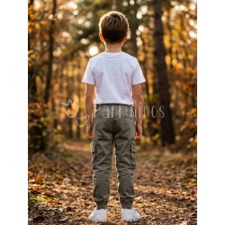 Pantalón niño cargo gris... 2