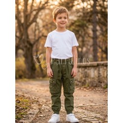 Pantalón niño cargo verde...