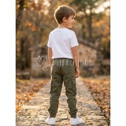 Pantalón niño cargo verde... 2