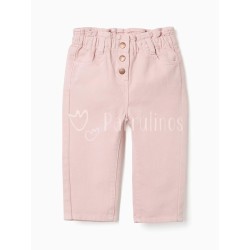 Pantalón bebé niña sarga Rosa