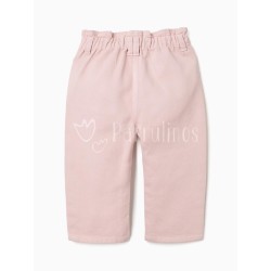 Pantalón bebé niña sarga Rosa 2