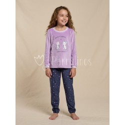 Pijama niña suave spandex Lila