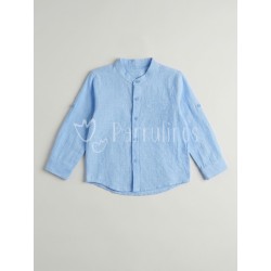 Camisa niño azul de manga...