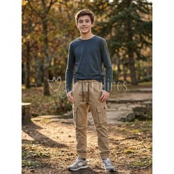 Pantalón niño cargo Beige...