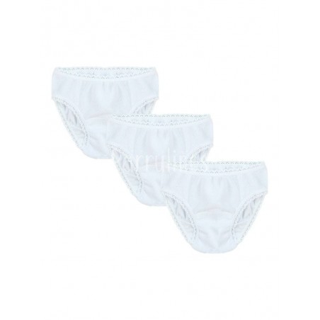 Set 3 Braguitas Calada Blanco