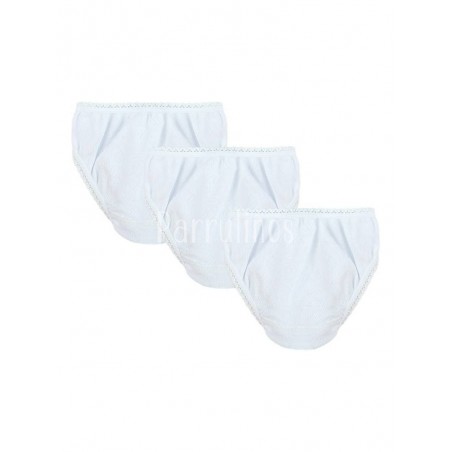 Set 3 Braguitas Calada Blanco