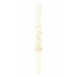 Vela para bautismo Rosa