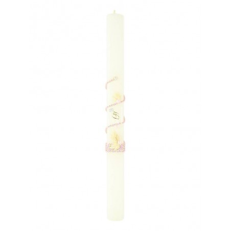 Vela para bautismo Rosa