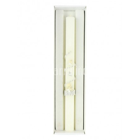 Vela para bautismo Plata